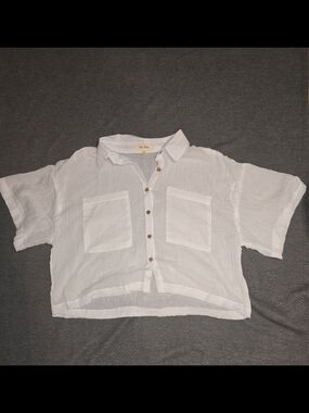 Lightweight White Button-Front Kids' Shirt